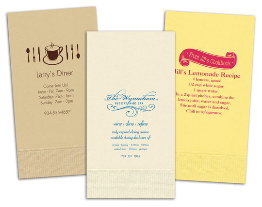 Custom Guest Towels with Your 1-Color Artwork with Text we will Typeset